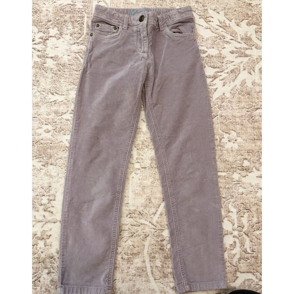 Mini Boden Girls Size 8Y Corduroy Jeans Purple Gray Sequin Rainbow Pocket Detail